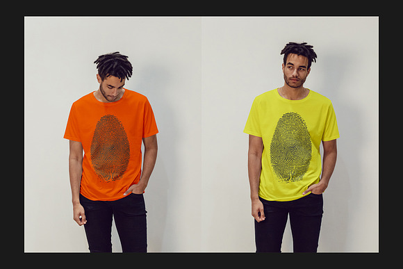 African Men T-Shirt Mock-Up Set in Product Mockups - product preview 9