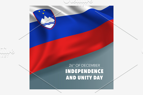 Slovenia independence vector card