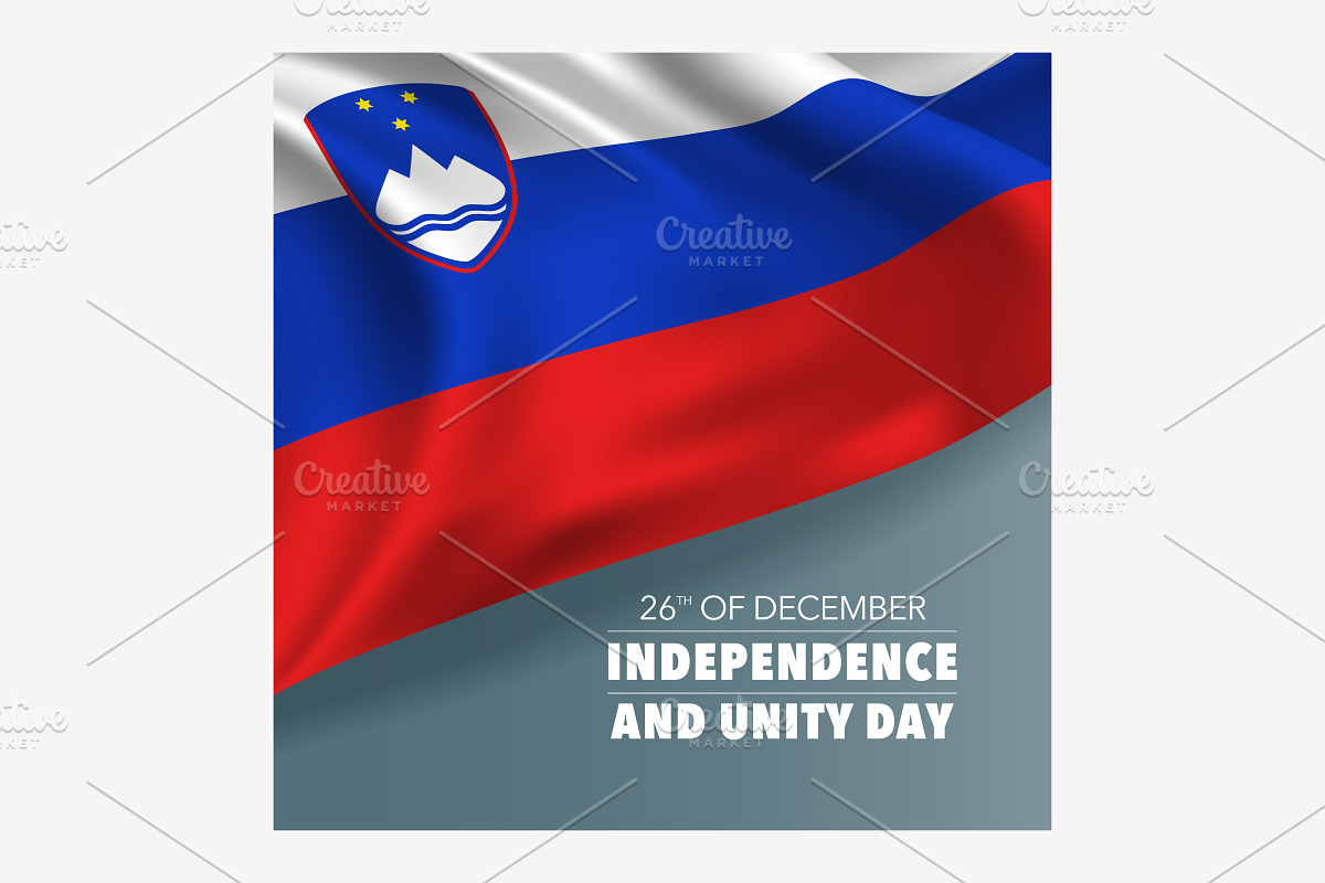 Slovenia independence vector card in Illustrations - product preview 8