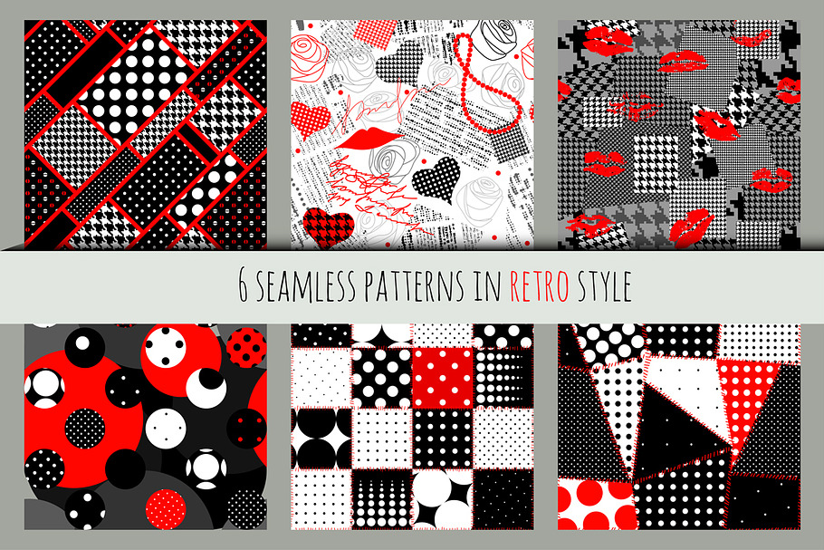 Retro set. in Patterns - product preview 8