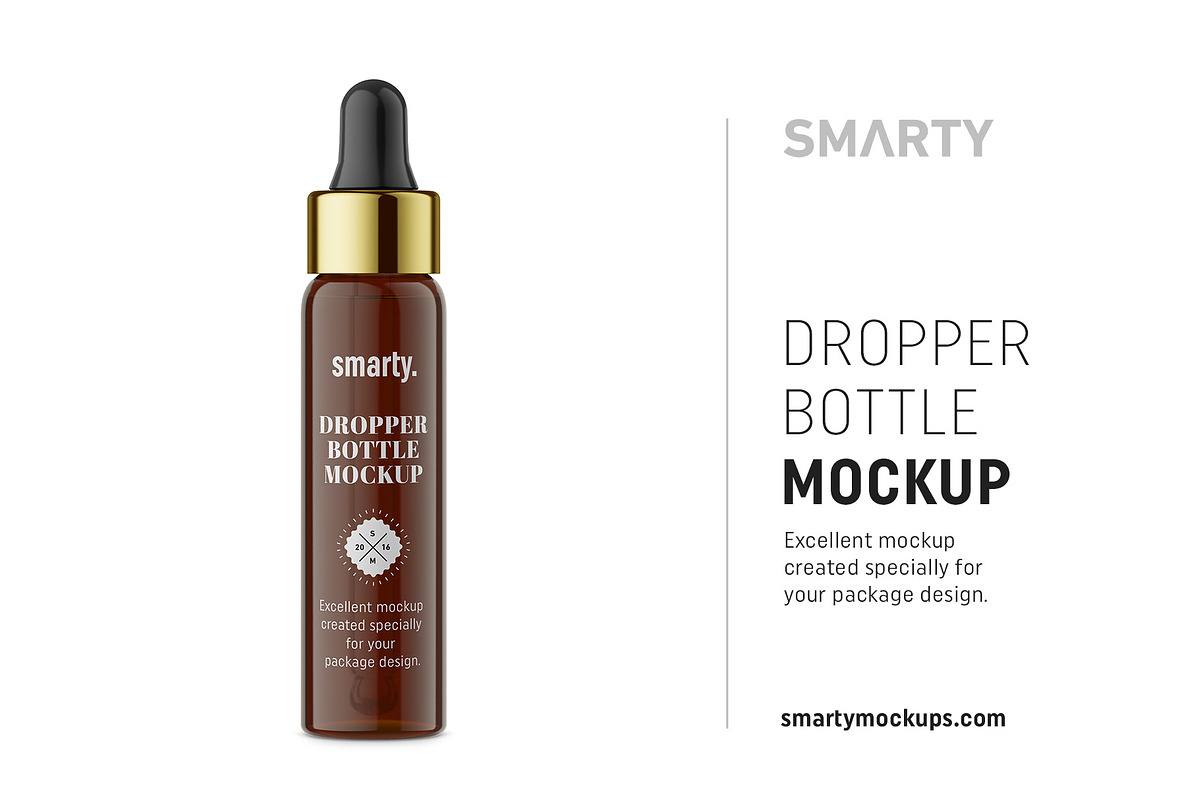 Amber dropper bottle mockup in Product Mockups - product preview 8