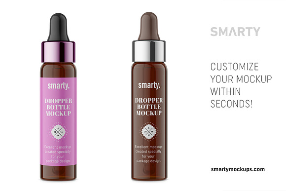 Amber dropper bottle mockup in Product Mockups - product preview 2