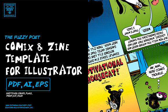 Illustrator Zine and Comix Templates in Templates - product preview 2