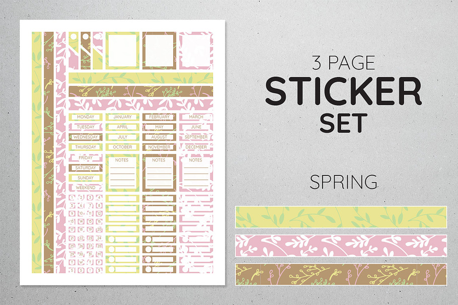Planner Sticker Set - Spring