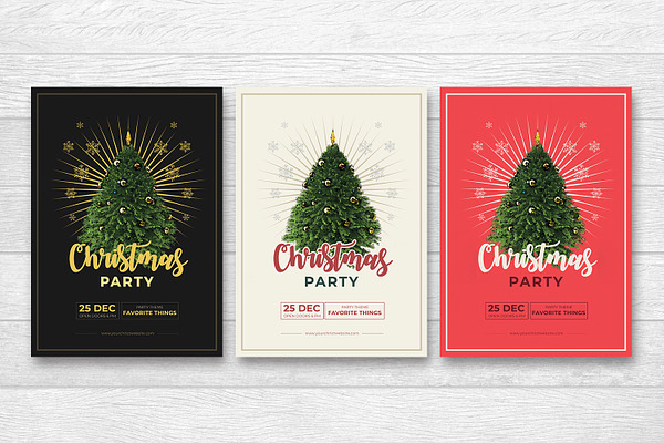 3 Christmas Party Flyers
