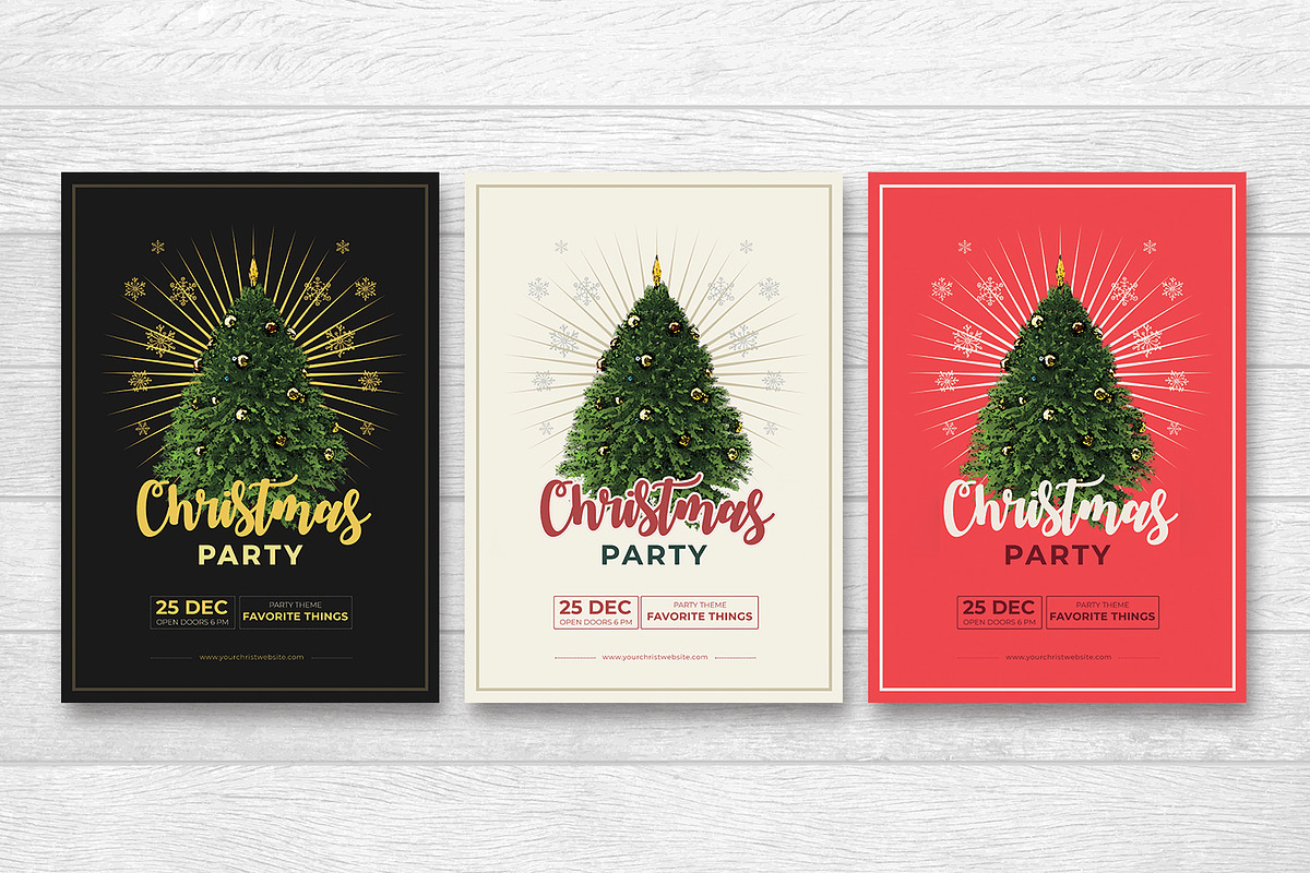 3 Christmas Party Flyers in Flyer Templates - product preview 8