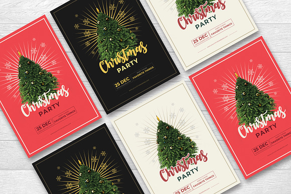 3 Christmas Party Flyers in Flyer Templates - product preview 1
