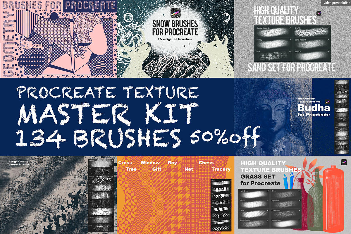 Procreate Master Texture Brushes Kit in Add-Ons - product preview 8