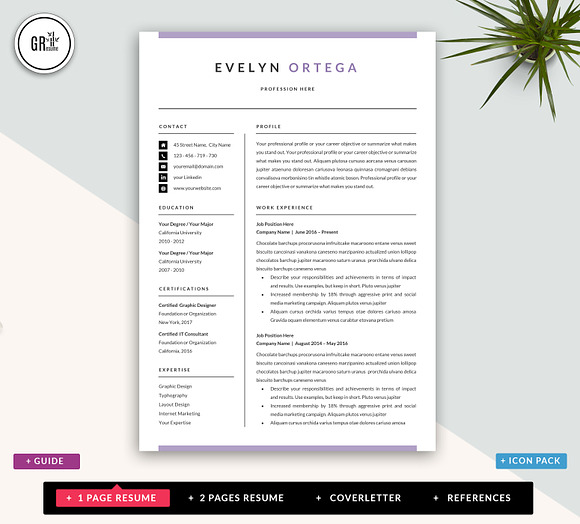 Resume Template CV for Word in Letter Templates - product preview 1