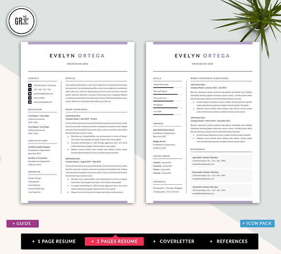 Resume Template CV for Word in Letter Templates - product preview 2