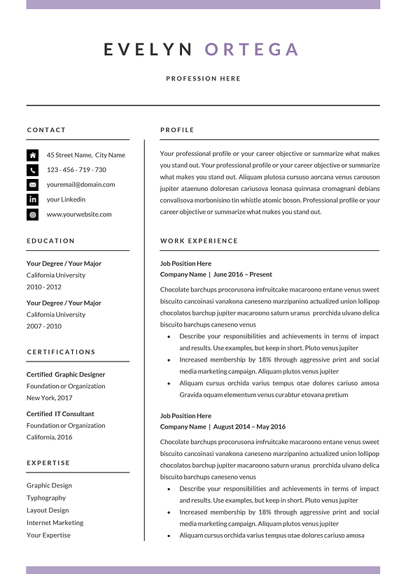 Resume Template CV for Word in Letter Templates - product preview 4