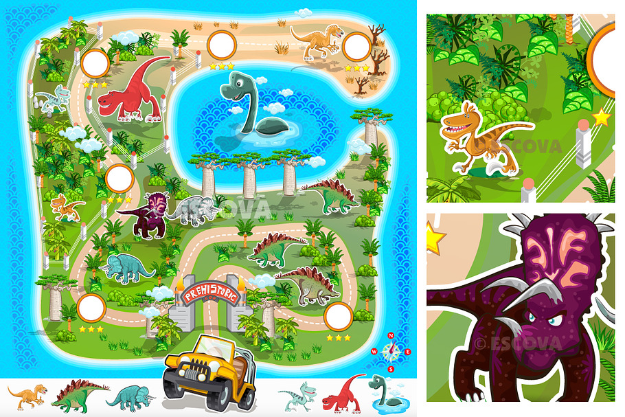 Prehistoric Zoo Map Collection 01
