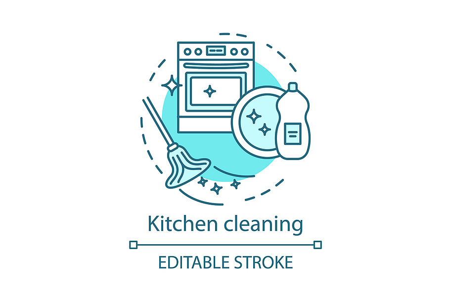 Kitchen cleaning concept icon in Icons - product preview 8