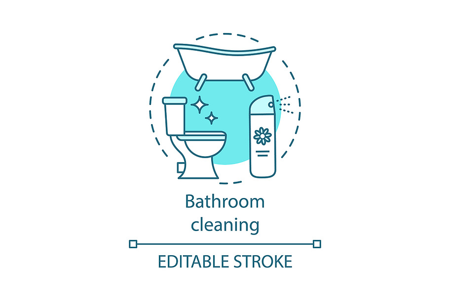 Bathroom cleaning concept icon