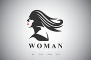 Woman with Long Hair Logo Template