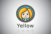 Girl with Yellow Hair Logo Template