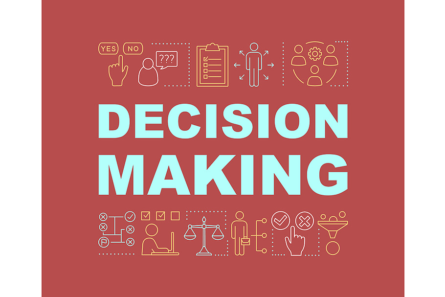 Decision making word concepts banner