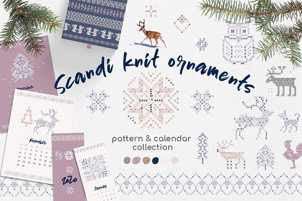 Scandi knit ornaments collection
