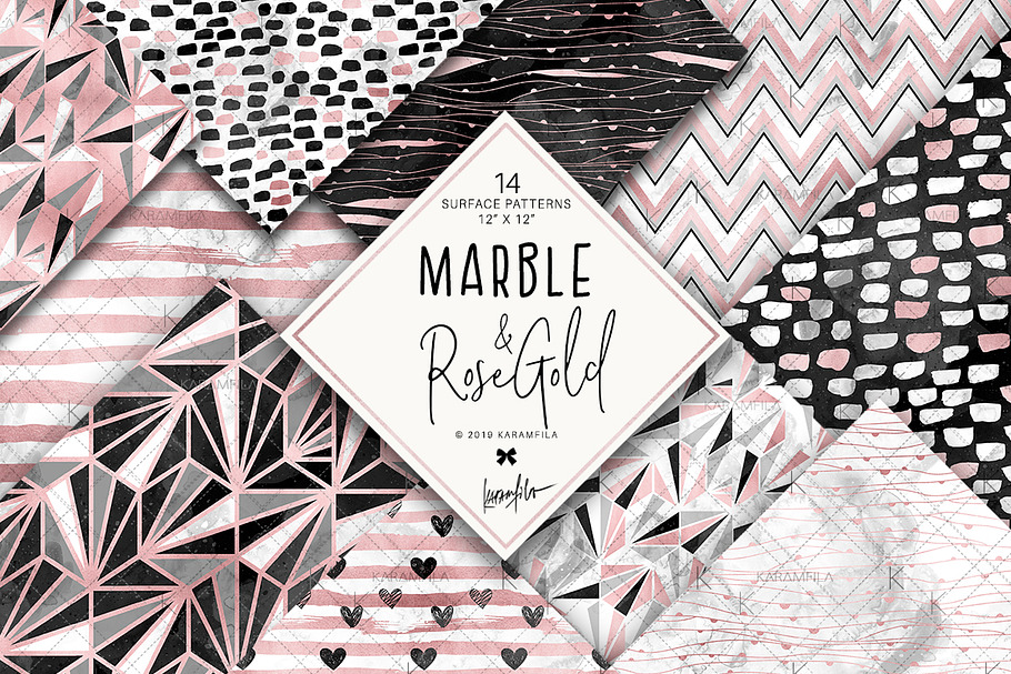 Marble and Rose Gold Patterns in Patterns - product preview 8