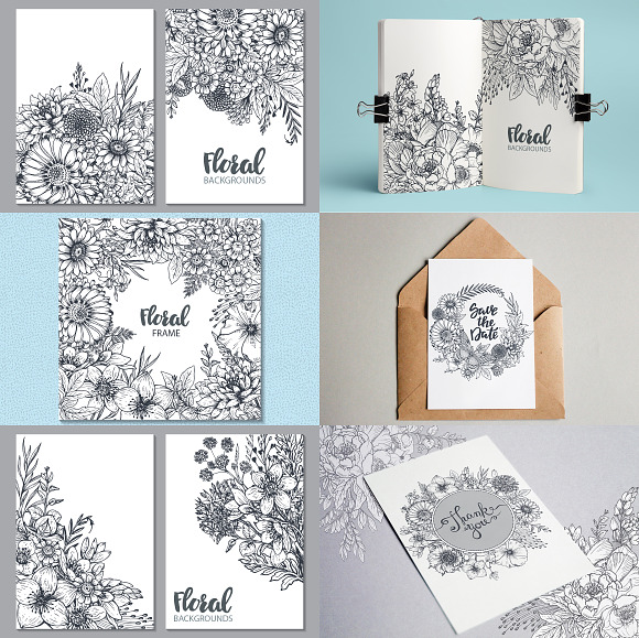 Large bundle of vector flowers in Illustrations - product preview 4