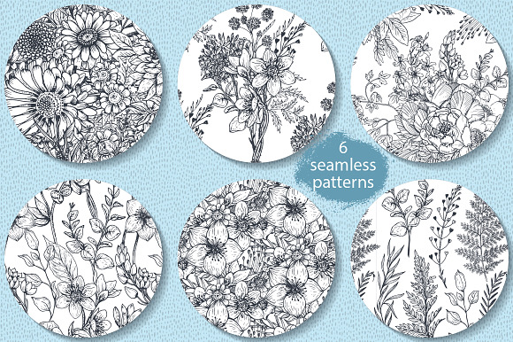 Large bundle of vector flowers in Illustrations - product preview 5