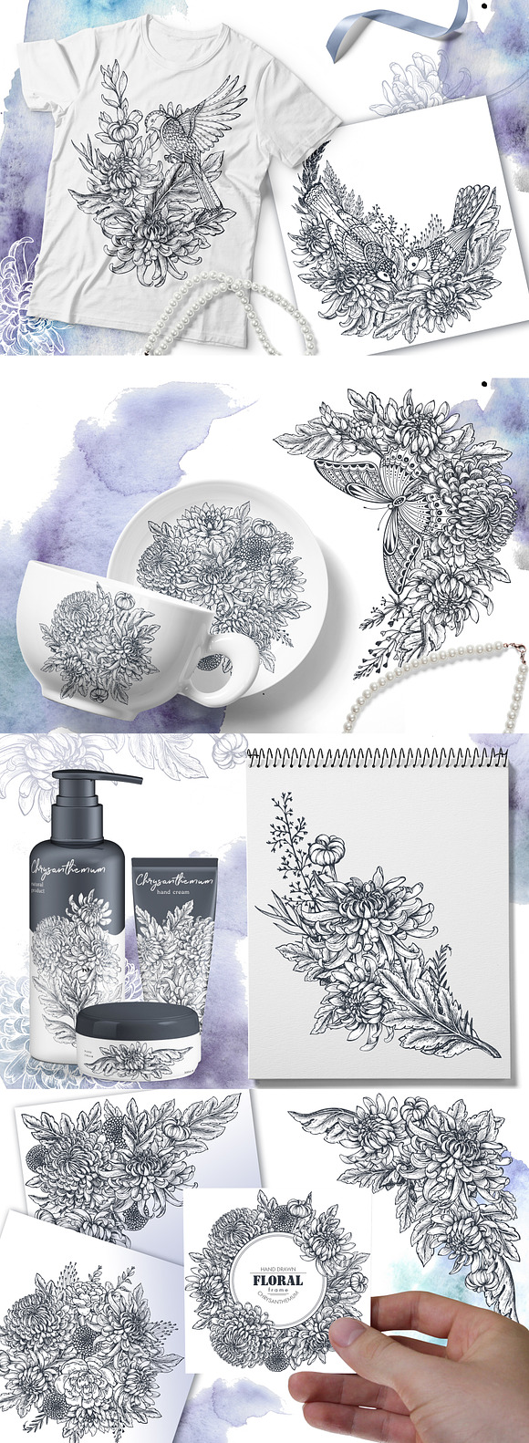 Large bundle of vector flowers in Illustrations - product preview 9