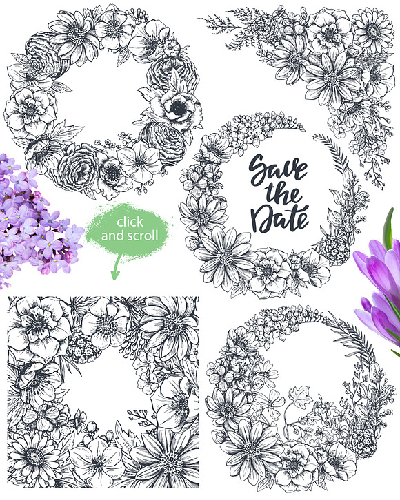 Large bundle of vector flowers in Illustrations - product preview 30
