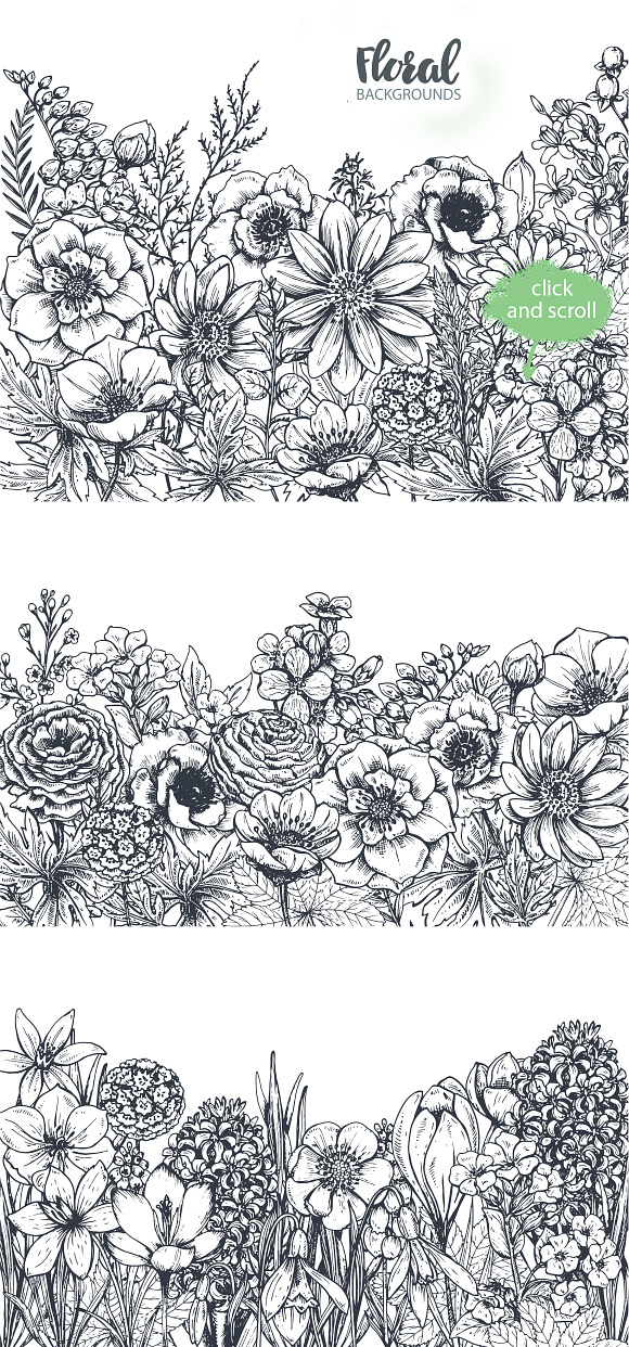 Large bundle of vector flowers in Illustrations - product preview 34