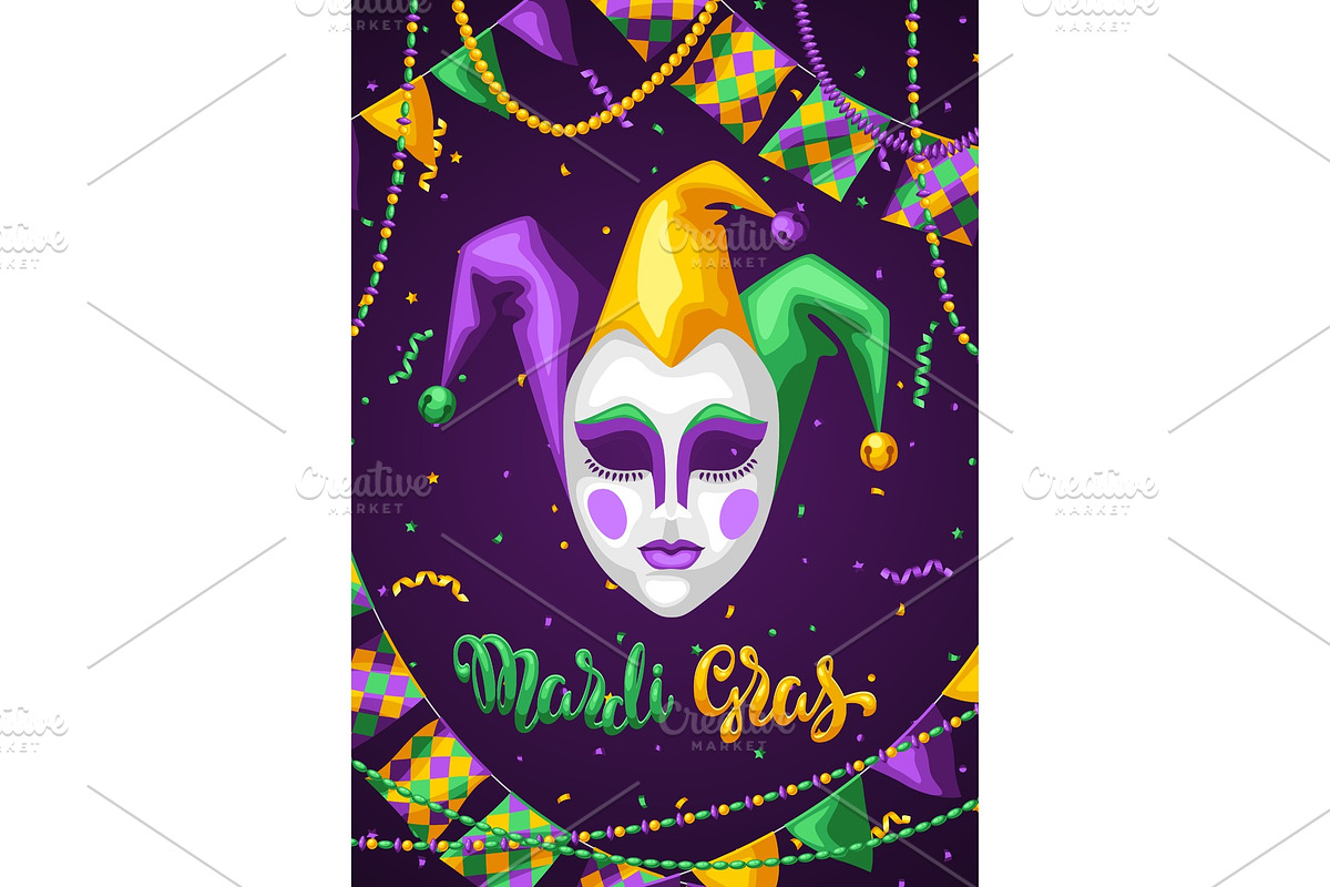 Mardi Gras party greeting or in Illustrations - product preview 8