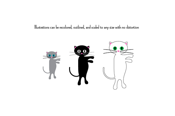 Cute Cats Clipart in Illustrations - product preview 2