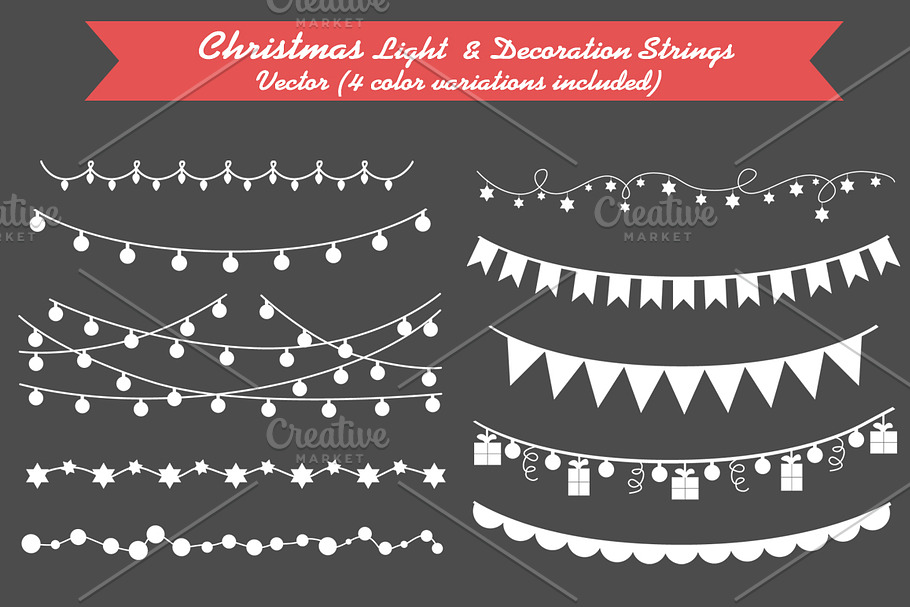 Christmas Light & Decoration strings in Christmas Icons - product preview 8