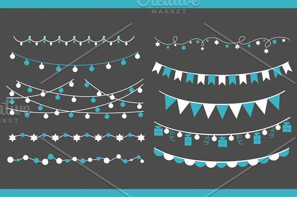 Christmas Light & Decoration strings in Christmas Icons - product preview 1
