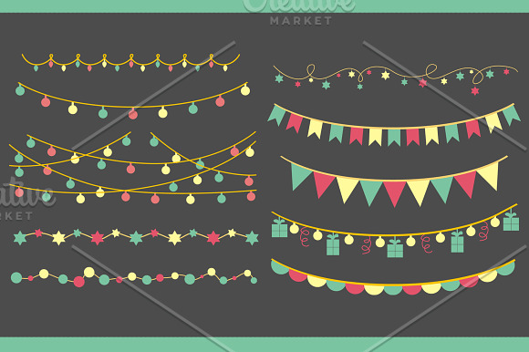 Christmas Light & Decoration strings in Christmas Icons - product preview 2