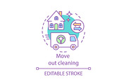 Move out cleaning concept icon
