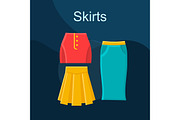 Skirts flat concept vector icon