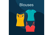 Blouses flat concept vector icon