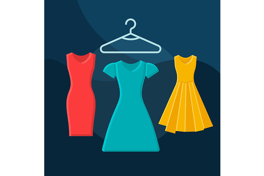 Dresses flat concept vector icon in Icons - product preview 8