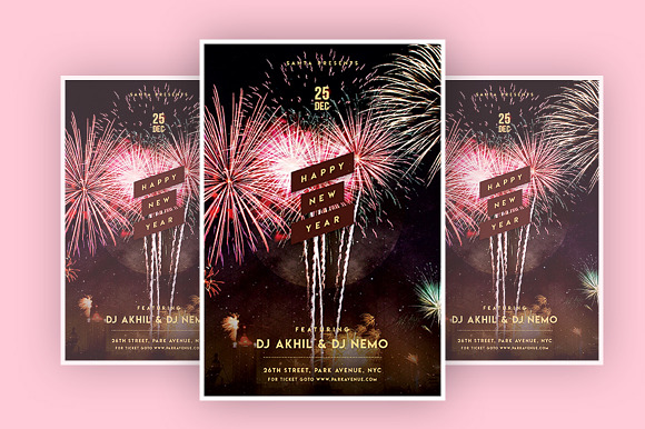 Happy New Year in Flyer Templates - product preview 1