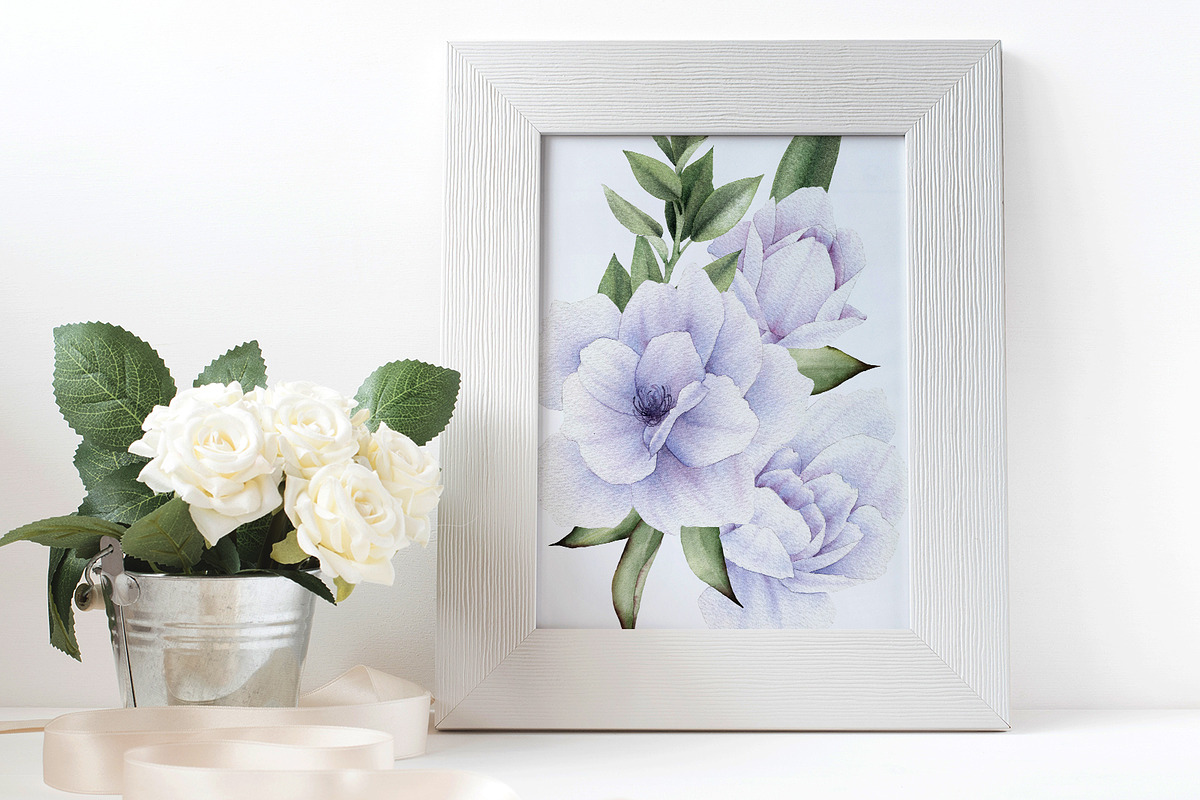 Watercolor flowers (20PNG) in Illustrations - product preview 8