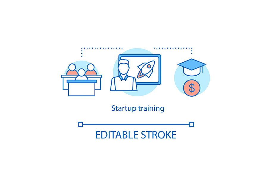 Startup training concept icon