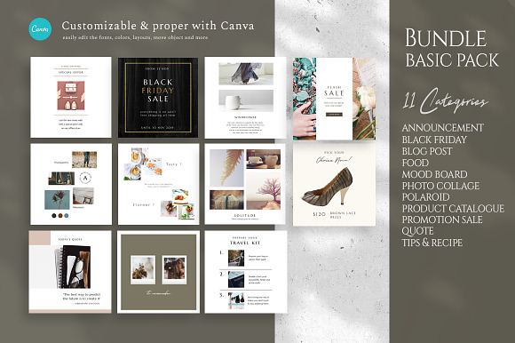 Bundle Basic Pack Animated -PS/CANVA in Instagram Templates - product preview 22