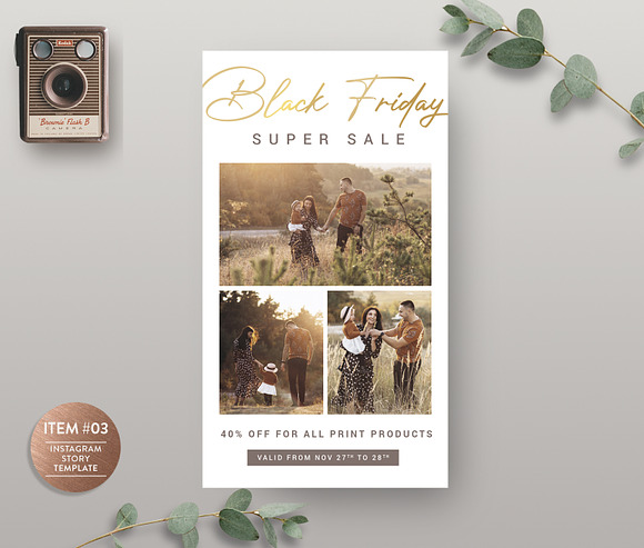 Black Friday Ad Package Set PAC003 in Flyer Templates - product preview 1
