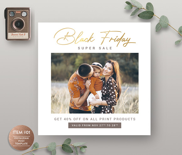 Black Friday Ad Package Set PAC003 in Flyer Templates - product preview 2