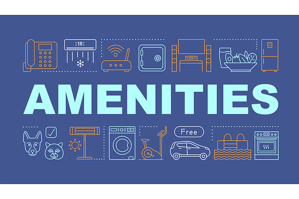 Amenities word concepts banner