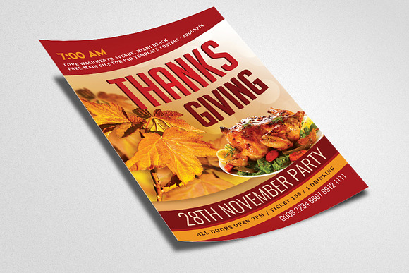 Thanks Giving Event Party Flyer in Flyer Templates - product preview 1