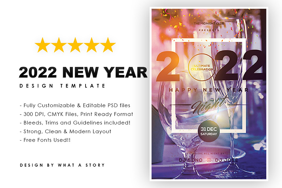 2022 HAPPY NEW YEAR in Flyer Templates - product preview 8