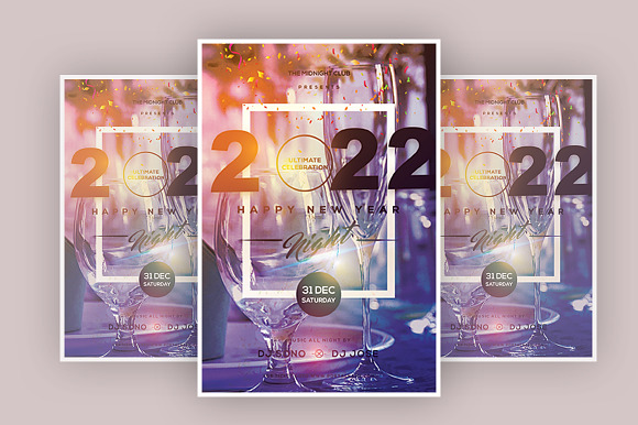 2022 HAPPY NEW YEAR in Flyer Templates - product preview 1