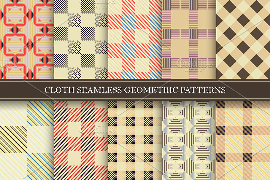 Colorful seamless textile patterns in Patterns - product preview 8
