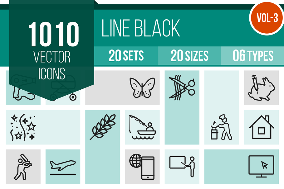 1010 Line Icons (V3) in Graphics - product preview 8