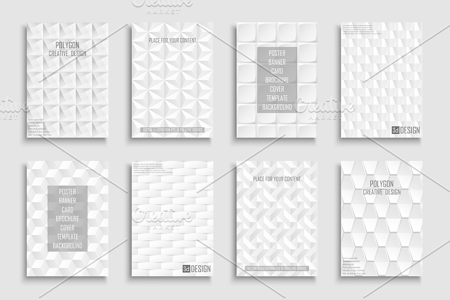White abstract geometric posters